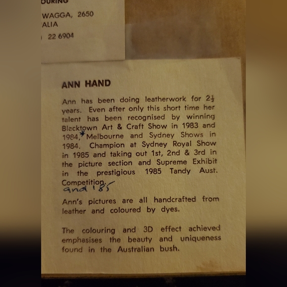 Vintage Koala art, leatherwork sculpted and hand colored - Picture 7 of 10